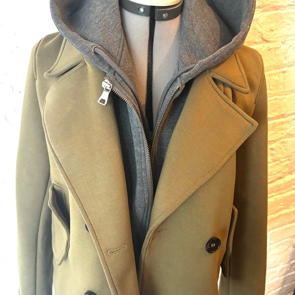 Anthropologie Olive and Gray Hooded Jacket - Picture 6 of 7